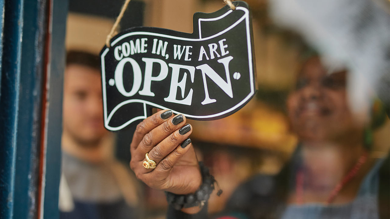 open sign on a door